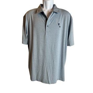 Ahead Performance Polo Golf Shirt Size XL Blue Stretch 1911 Palm Tree